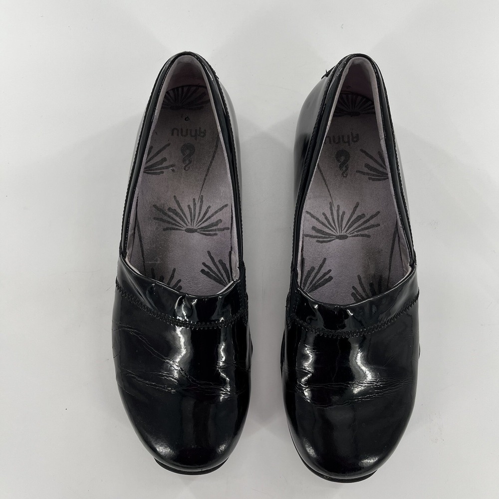 Ahnu Loafers Womens US 11 EU 42 Black Patent Leather Flat Comfort Slip On - Picture 10 of 15